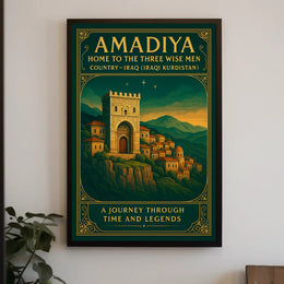 Amadiya Vintage Illustration: Cultural or Heritage Poster