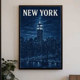 New York City Skyline Poster 18x24 Wall Art Print Decor