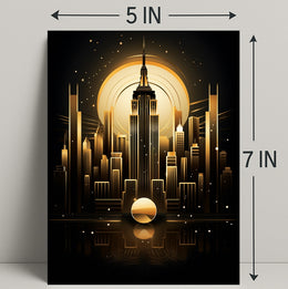 Golden Cityscape Poster