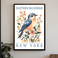 Eastern Bluebird Nature-Inspired Decorative Art Poster