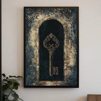 Intricate Antique Key Design Gothic Heritage Poster