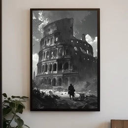Roman Colosseum Post-Apocalyptic Warrior Art Poster