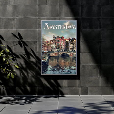 Vintage Amsterdam Canal Vintage Style Poster