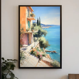 Mediterranean Seaside Charm Travel Poster