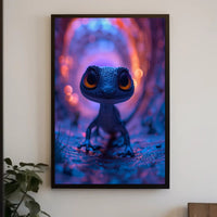 Vivid Gecko in Fantastical Setting Fantasy or Mythology Poster PosterGoat