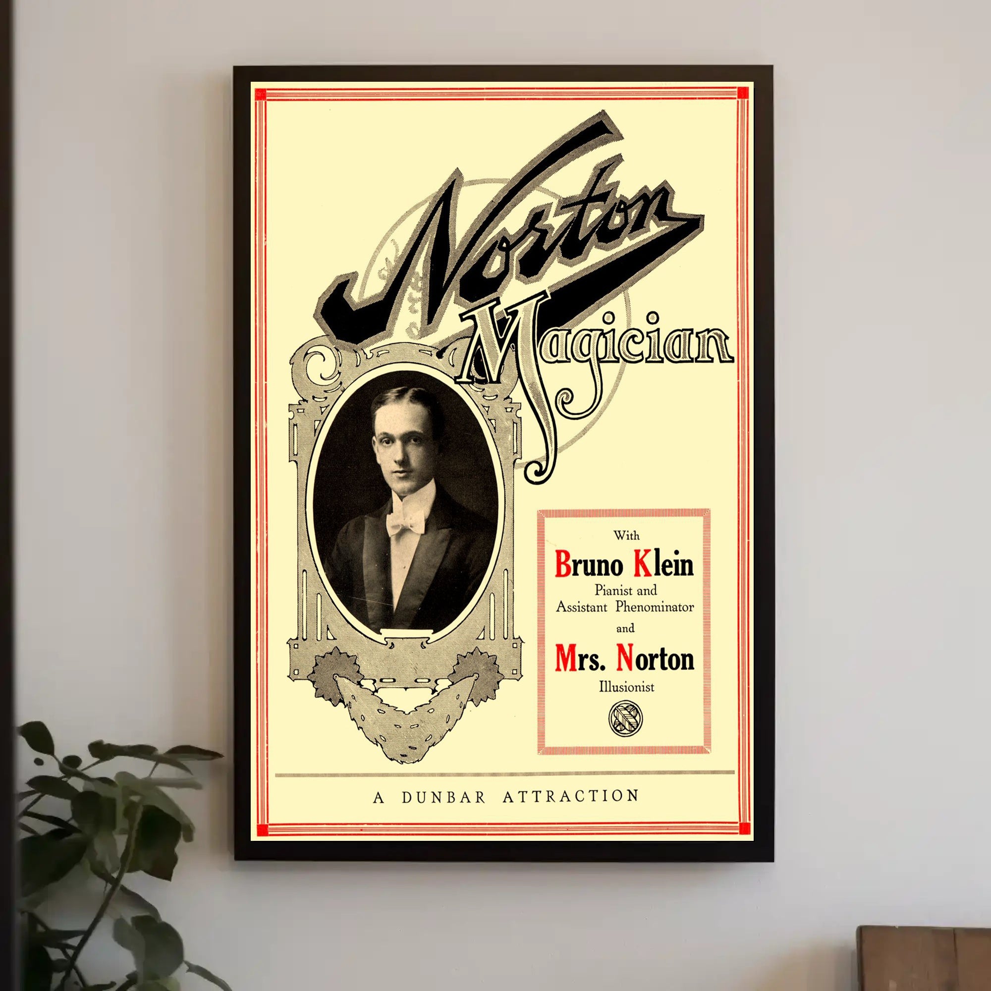 Vintage Magic Show Poster with Art Nouveau Influence