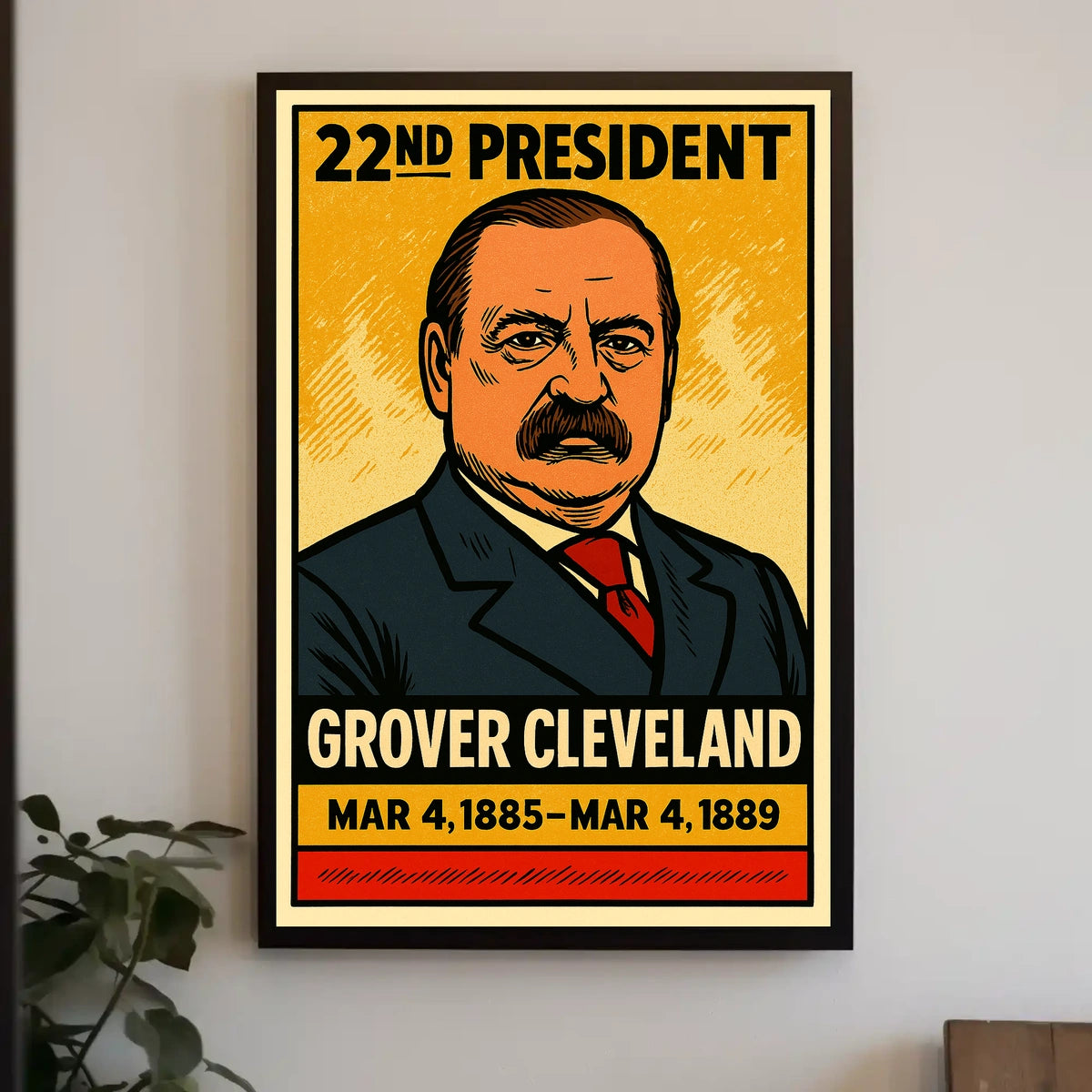 Grover Cleveland 22nd President of the United States Inked Comic Style Poster