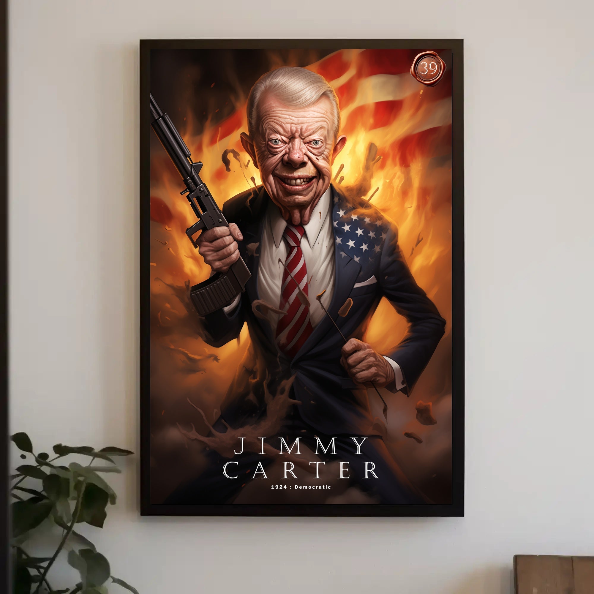 Jimmy Carter Funny Cartoon Art Presidential Poster