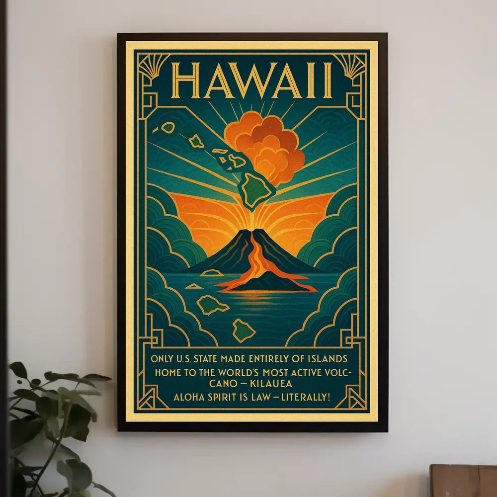 Vintage Car and Mountain Landscape Poster