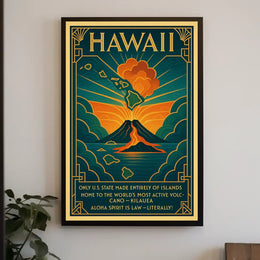 Vintage Car and Mountain Landscape Poster