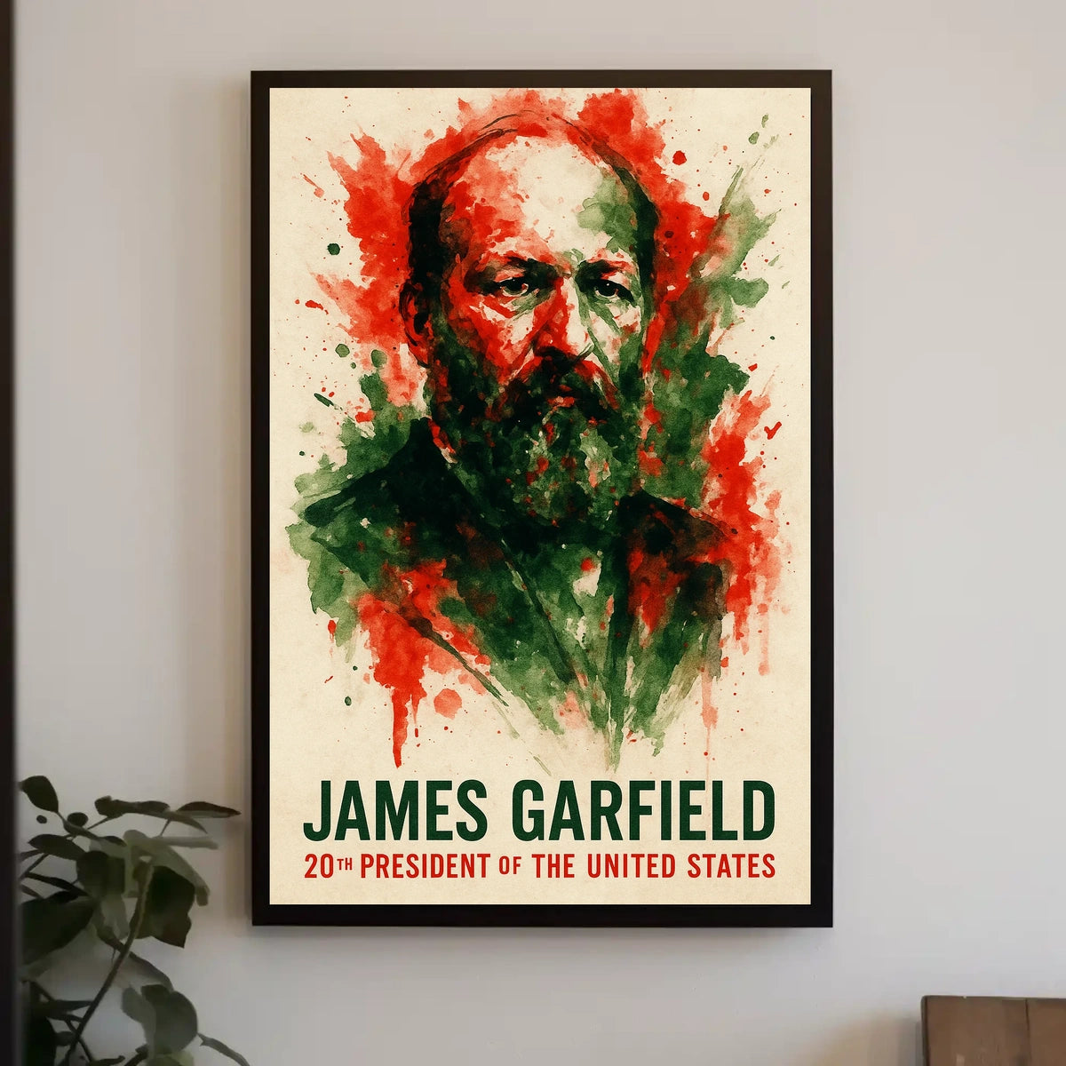 James Garfield Abstract Watercolor Portrait Historical Poster