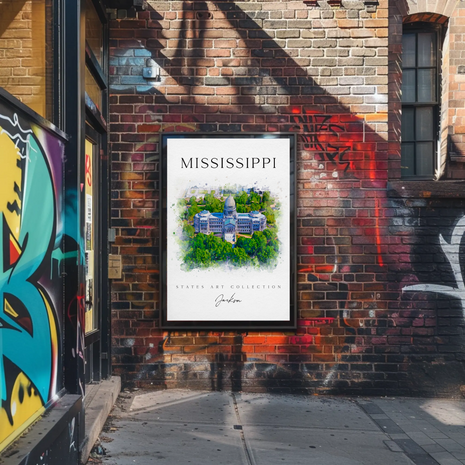 Mississippi's Elegant Architectural Landmark Artistic Heritage Poster