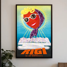 Rigi Switzerland Winter Adventure Retro Travel Poster PosterGoat