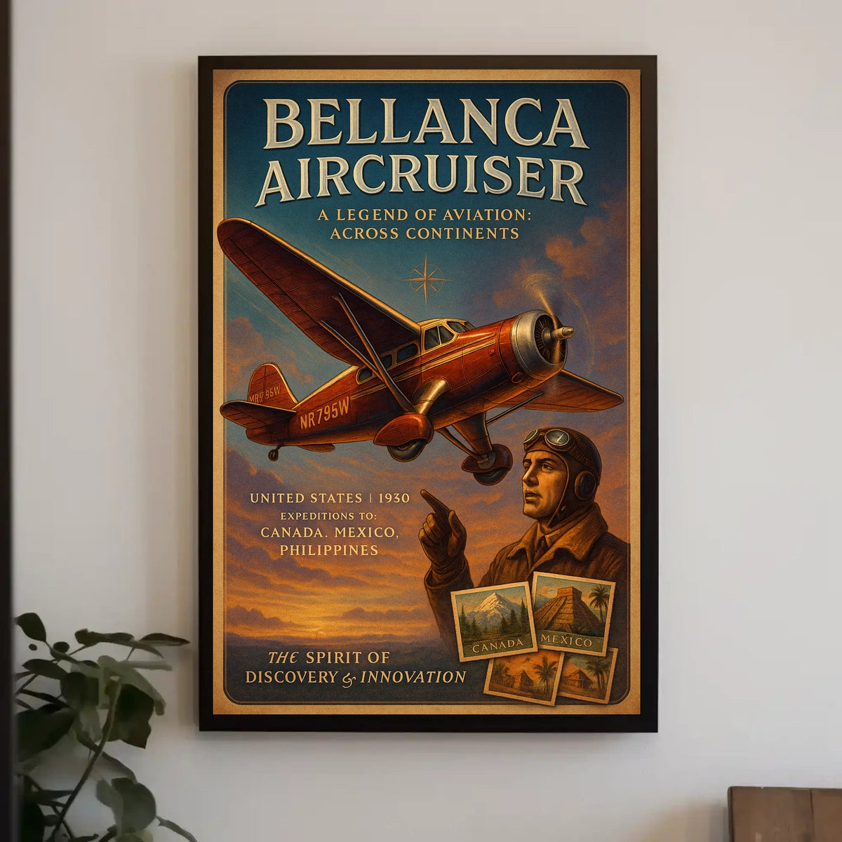 Bellanca Aircruiser Vintage Aviation Adventure Poster