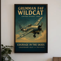 Grumman F4F Wildcat Tribute WWII Poster