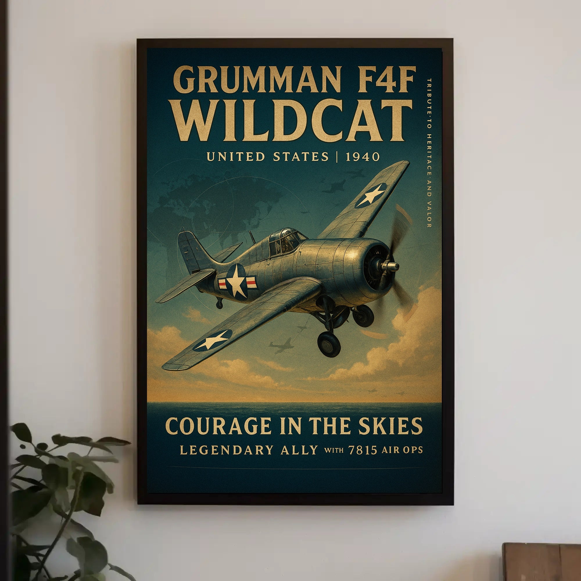 Grumman F4F Wildcat Tribute WWII Poster