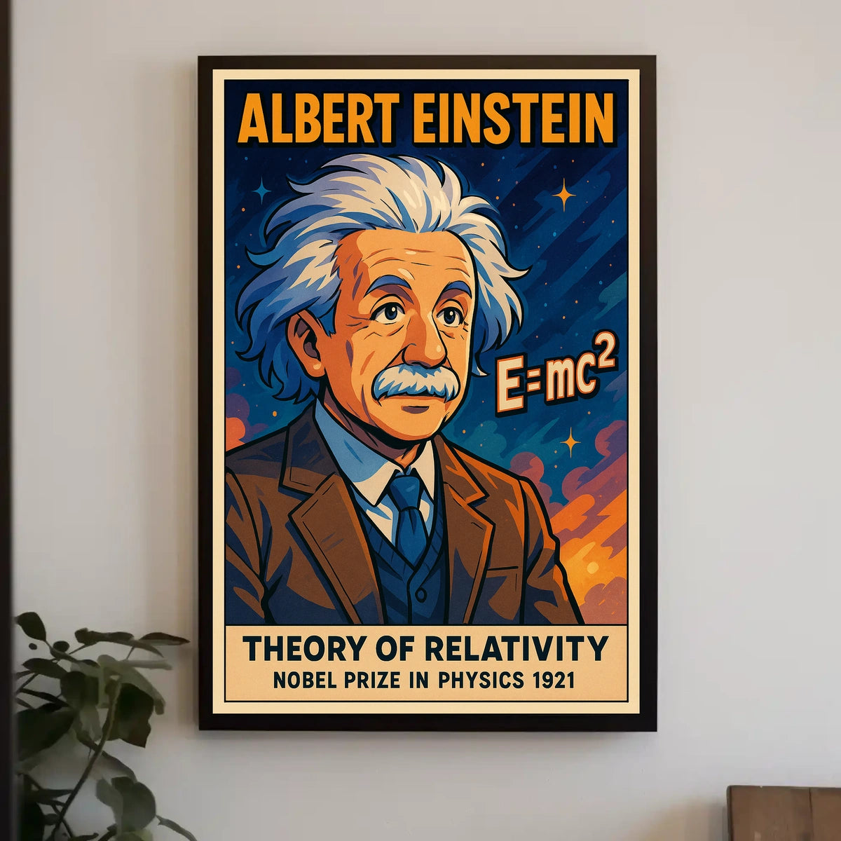 Einstein Relativity Theory Vintage Science Study Poster