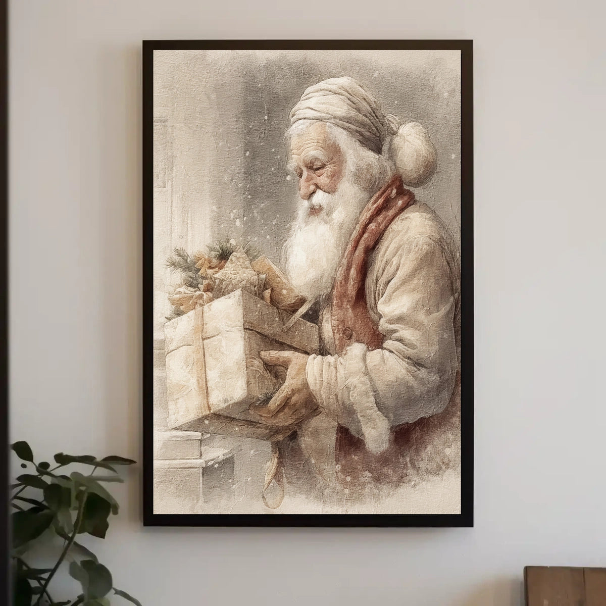 Vintage Santa Claus With Gifts Vintage Poster