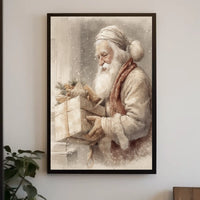 Vintage Santa Claus With Gifts Vintage Poster