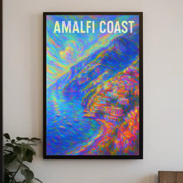 Amalfi Coast Vibrant Impression Poster For Home Decor