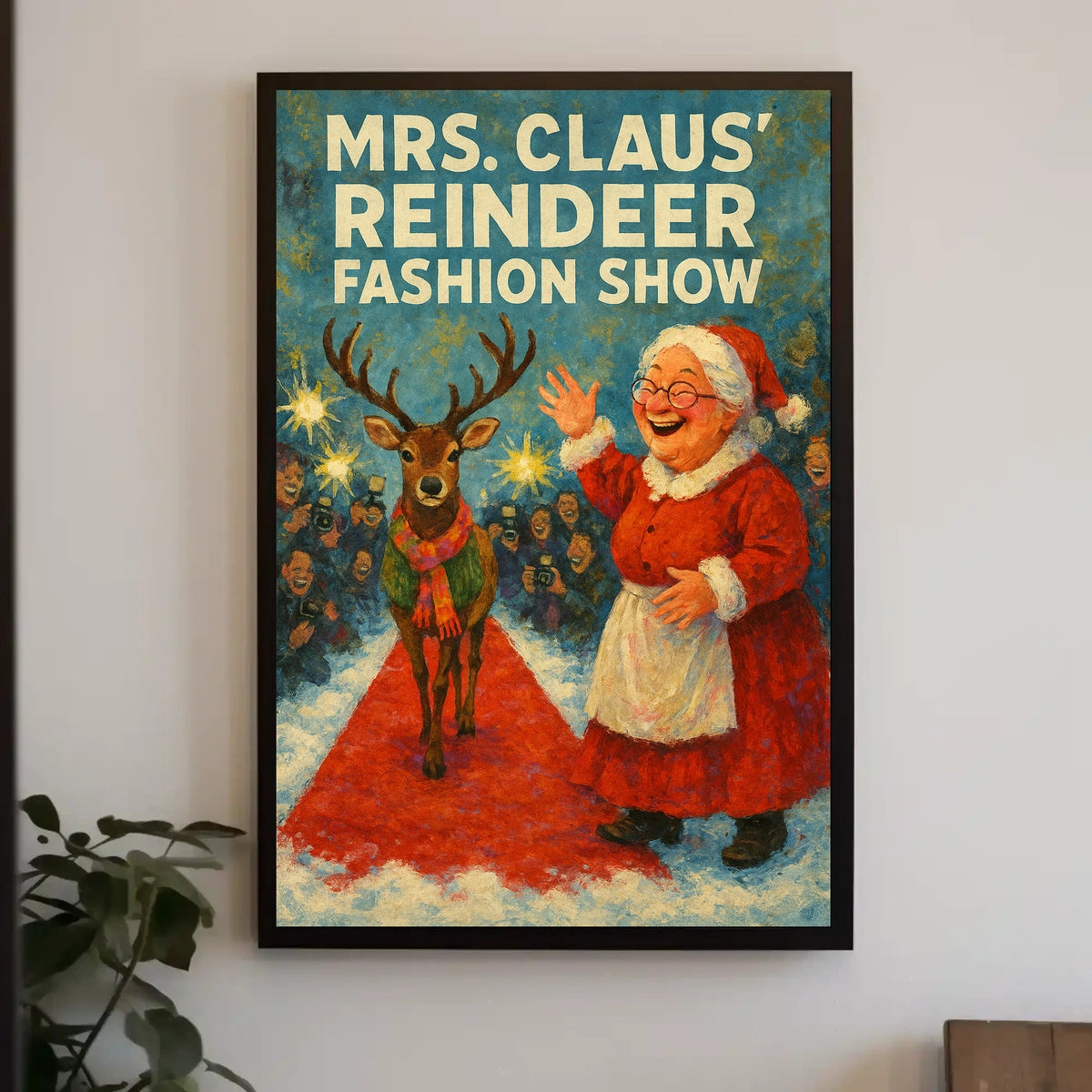 Mrs. Claus Reindeer Fashion Show Poster