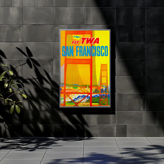 Fly TWA to San Francisco Travel Poster by David Klein (1957)
