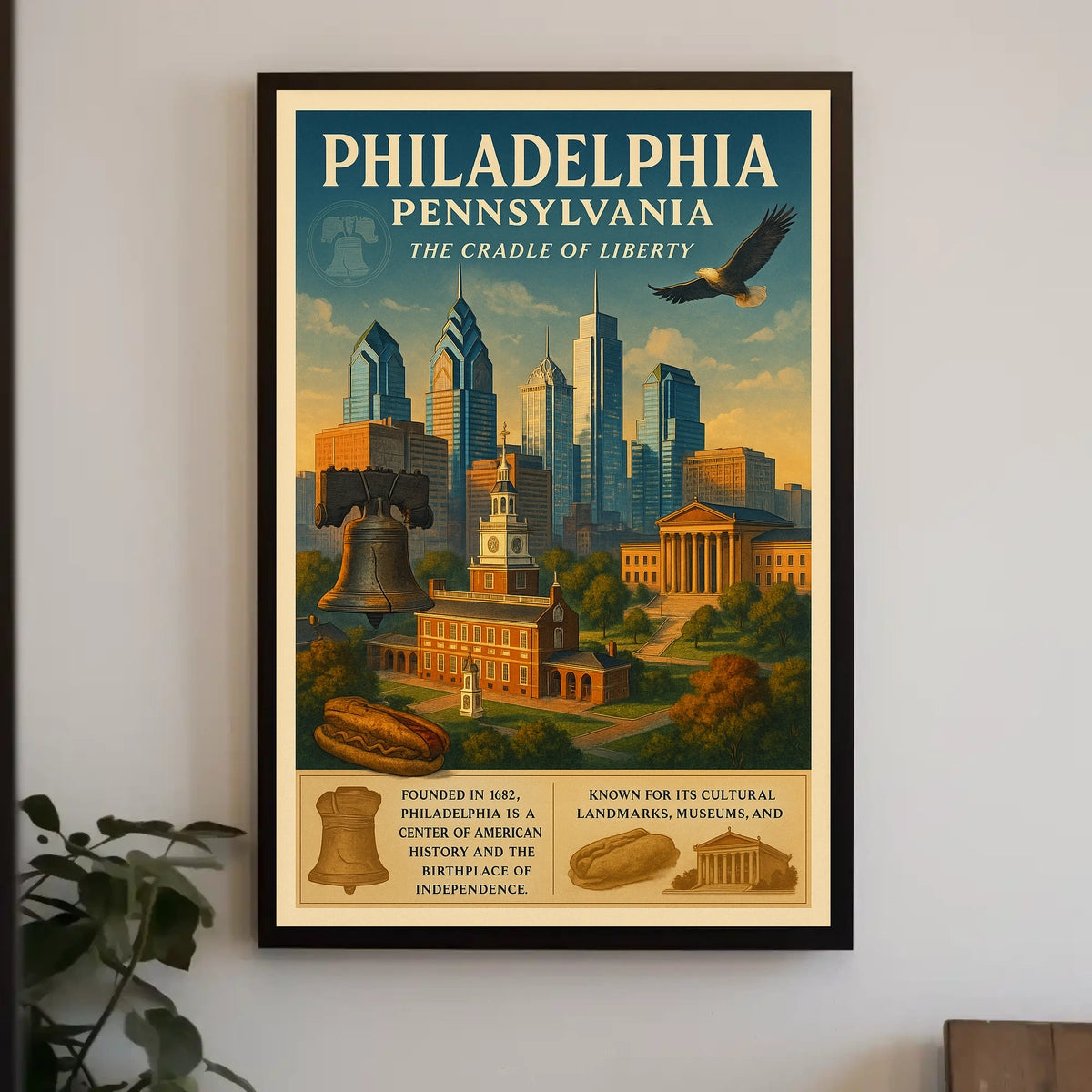 Philadelphia Heritage Vintage Poster: Liberty and Culture