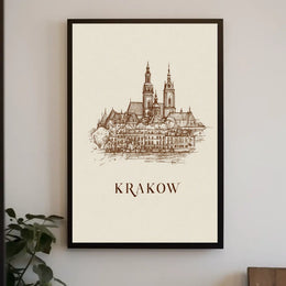 Krakow Architectural Sketch Poster