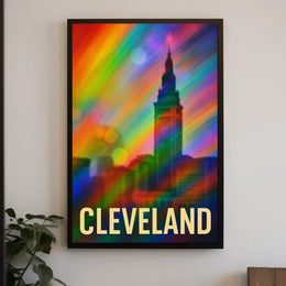 Cleveland Skyline Photography Realism Decor Lovers Poster