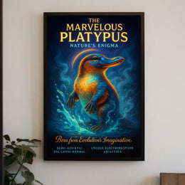 Platypus Wonders: Vibrant Creature Celebration Animal Poster