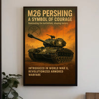 M26 Pershing Tank WWII Vintage Poster