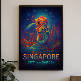 Singapore Skyline: Vibrant City in a Garden Poster