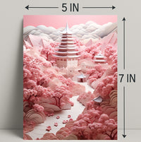Serene Cherry Blossom Landscape Poster