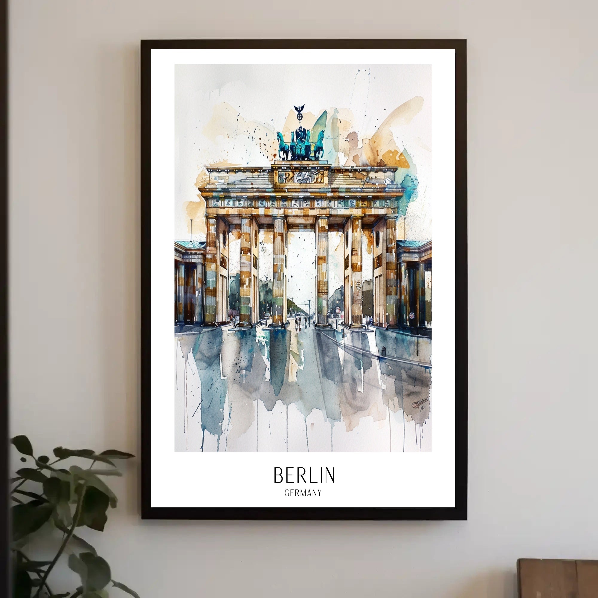 Brandenburg Gate Watercolor Art Print: Urban or Cityscape Poster PosterGoat