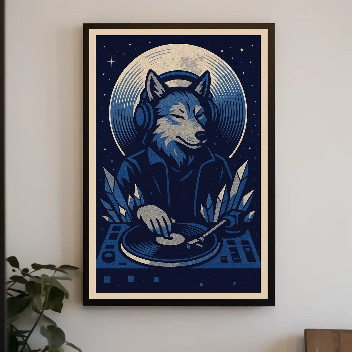 Cosmic Dj Wolf Poster