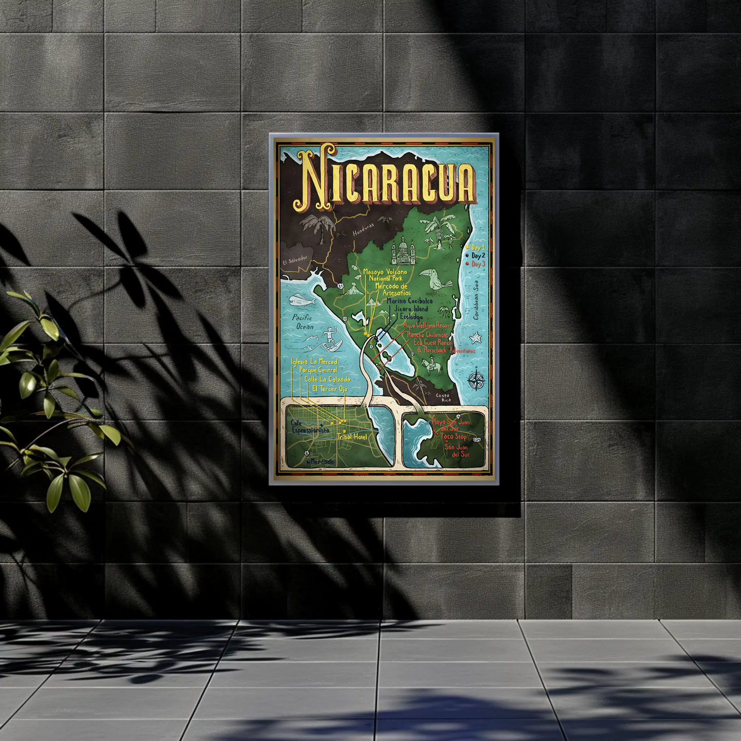 Nicaragua Travel Map