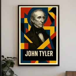 John Tyler 10th President of the United States Abstract Pop Poster