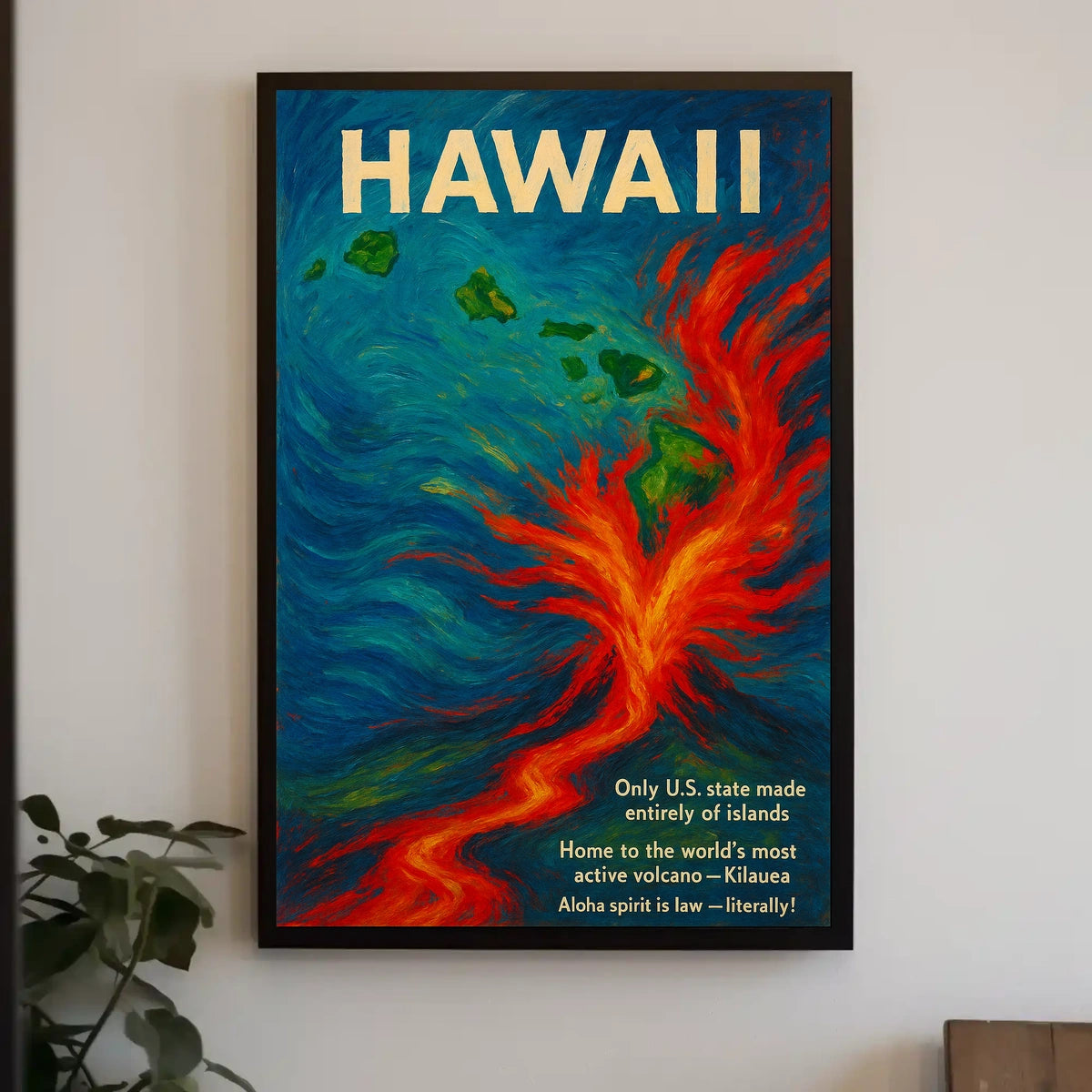 Hawaii Volcano Adventure: Vibrant Tropical Art Poster