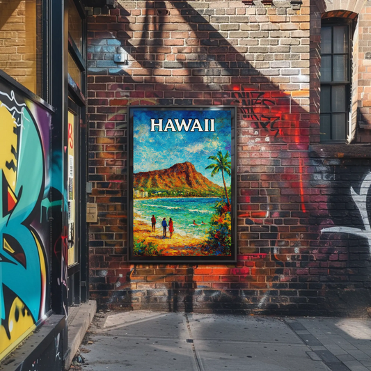 Hawaii Diamond Head Beach Walk Landscape Poster