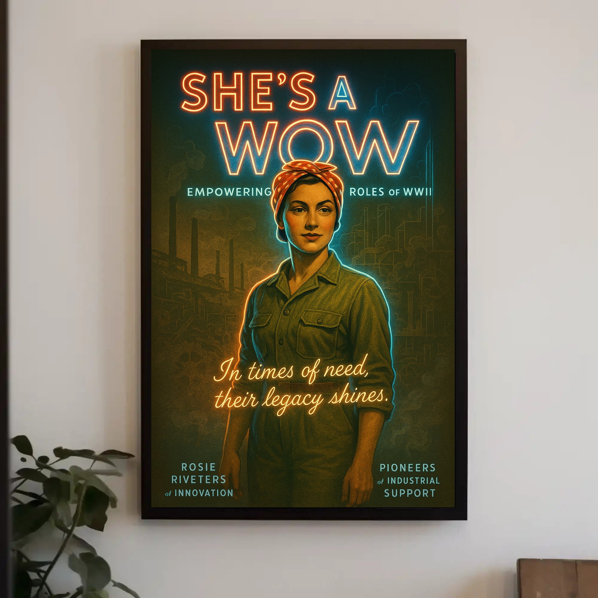 She's a WOW: Empowering Roles of WWII Poster