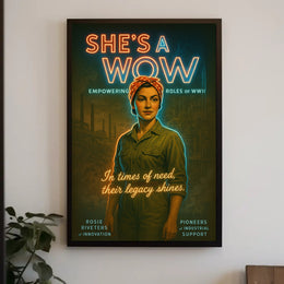 She's a WOW: Empowering Roles of WWII Poster
