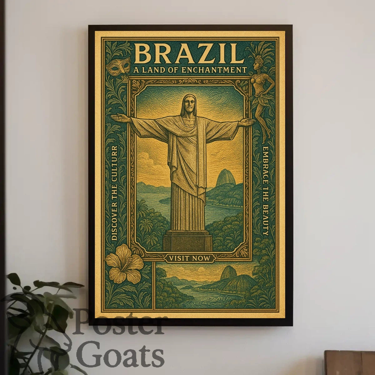 Brazilian Beauty: Christ the Redeemer Vintage Travel Poster