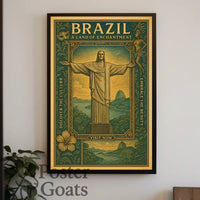 Brazilian Beauty: Christ the Redeemer Vintage Travel Poster