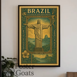 Brazilian Beauty: Christ the Redeemer Vintage Travel Poster