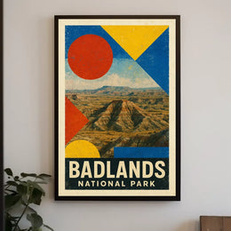 Badlands National Park Modern Geometric Abstract National Park Poster