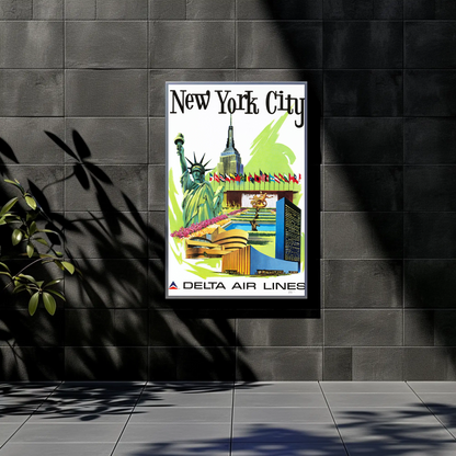 New York City Air Lines Travel Poster