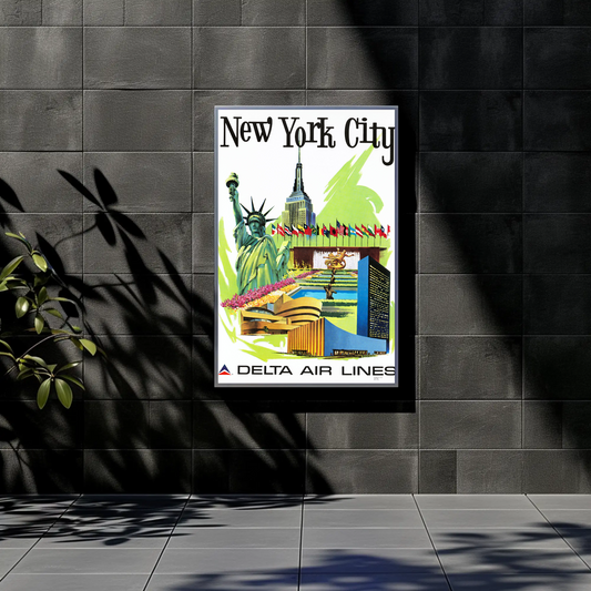 New York City Air Lines Travel Poster