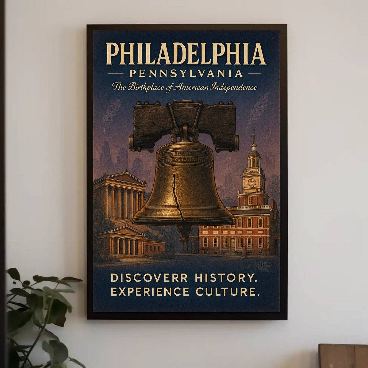 Philadelphia Liberty Bell Vintage Poster: Historical Landmarks