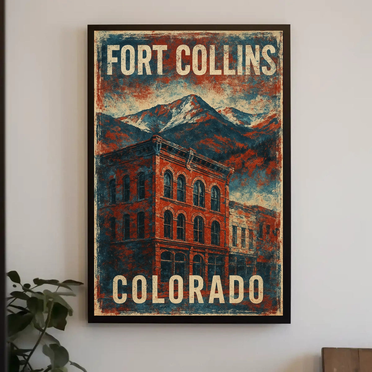 Fort Collins Colorado Scenic Vintage Travel Print Heritage Home Decor Enthusiast Poster