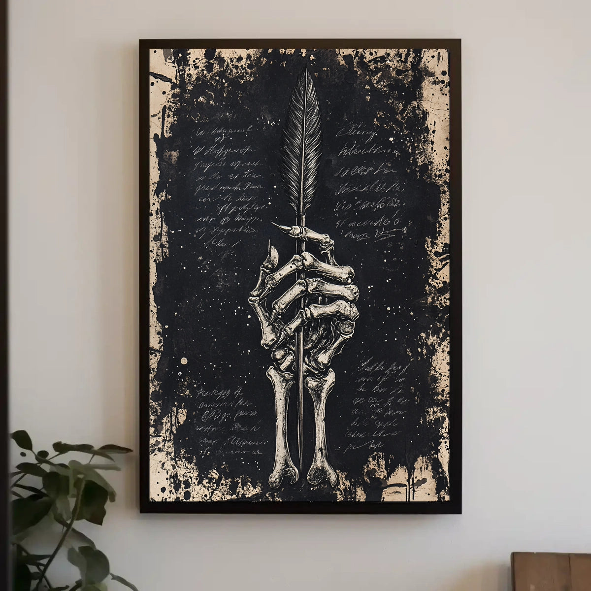 Gothic Skeleton Quill Abstract Artistic or Pop Culture Poster